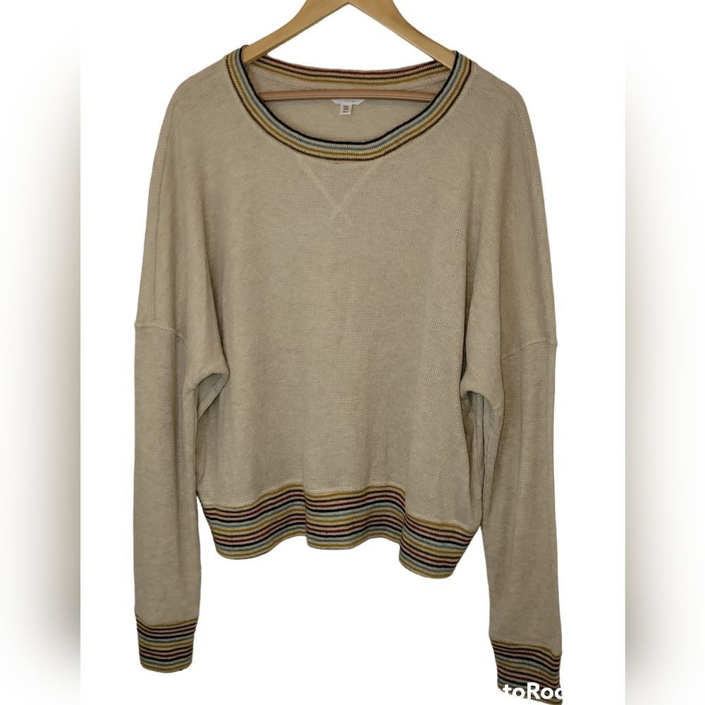 Time & Tru Waffle Knit Top Size XXL